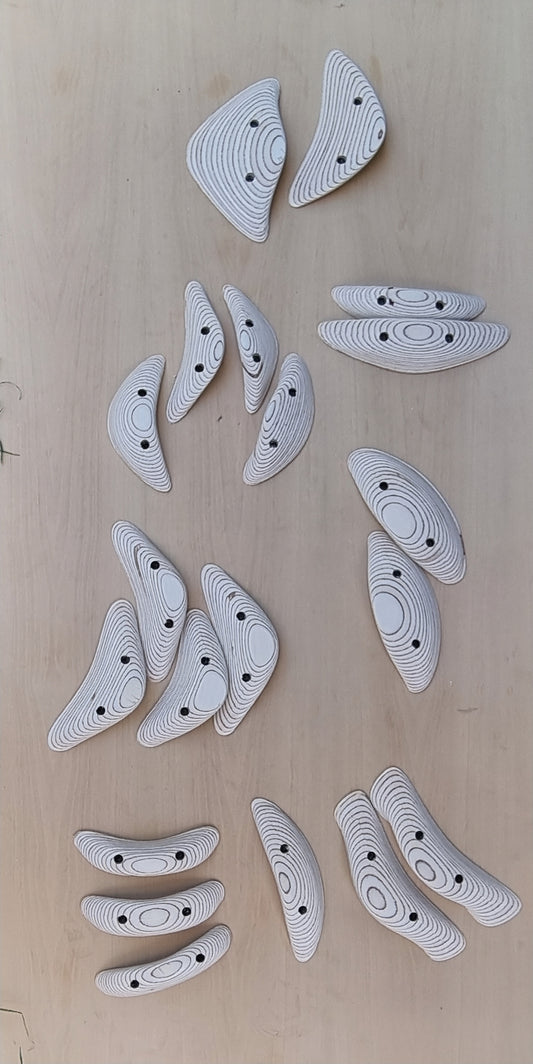 Incut boomerangs (unfinished) (set of 20)